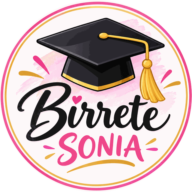 Logo de Birrete Sonia: birrete negro con borla dorada